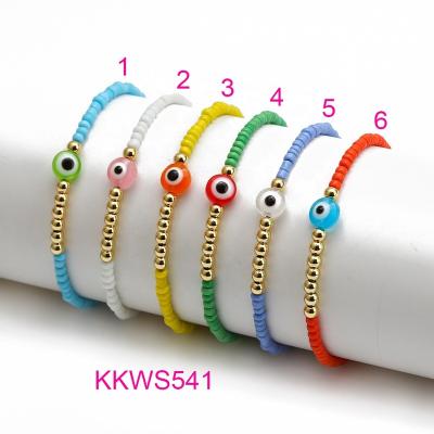 China Factory Colorful Eye Beaded Eye Jewelry Bohemian Bracelets Style Chain Bracelets Gold Stone Beads String Bracelets for sale