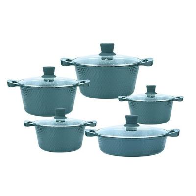 China Sustainable High Quality Luxury Cooking Kitchen Casserole Die Cast Aluminum Cookware Set Non Stick for sale