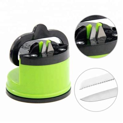 China Green Color Manual Kitchen Knife Sharpener Handheld Knife Sharpener Strong Power for sale