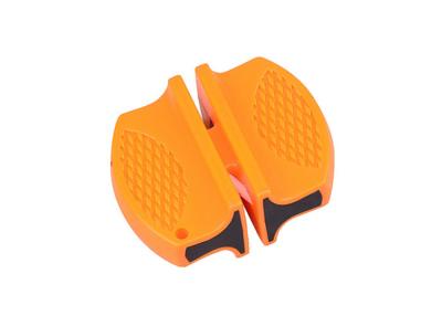 China Sport Outdoor Knife Sharpener Yellow ABS Ceramic Tungsten Steel Knife Sharpener for sale