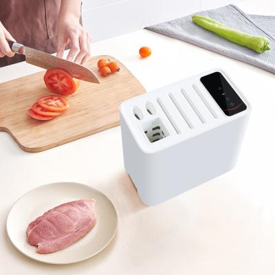 China Intelligent Kitchen Disinfection Knife Holder Block With Sharpener Sterilizing for sale