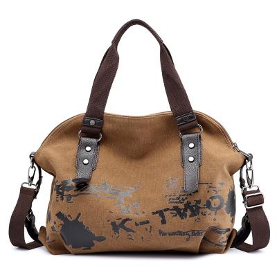 China Canvas Portable Custom Tote Logo Pattern Leather Bag With Inside Pockets Wholesale for sale