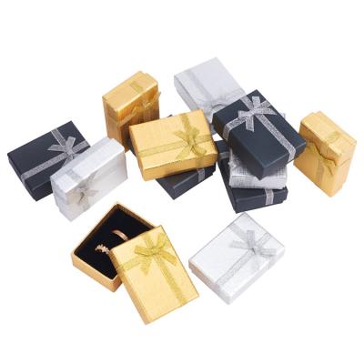 China Eco - Friendly Cardboard Paper Jewelry Boxes Gift Cases With Ribbon Bowknot For Earrings for sale