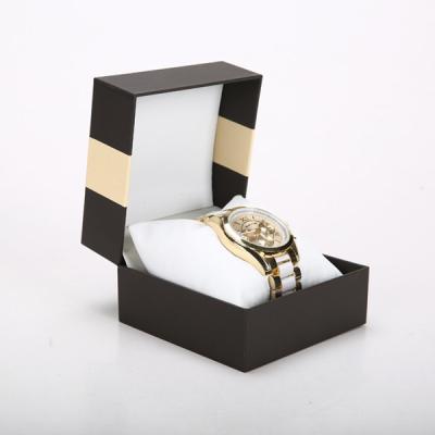 China Cheap Simple Black Kraft Paper Wristwatch Storage Box Real Fashion Custom Factory for sale