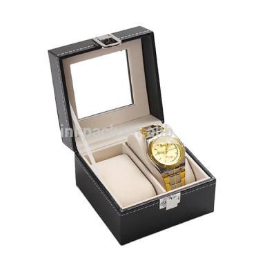 China Luxury Fashion Custom PU Leather Watch Storage Box For Men With Velvet Pillow for sale