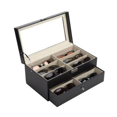 China Eco-friendly Wholesale Multiple Leather Eyewear Display Case Sunglasses Storage Box for sale