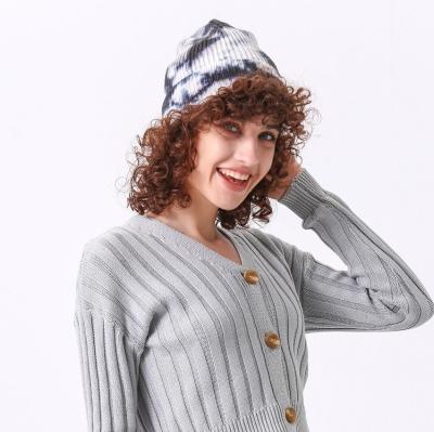 China Dye COMMON color tie knitted winter hats high quality soft warm comfortable knitted winter knit hat for sale