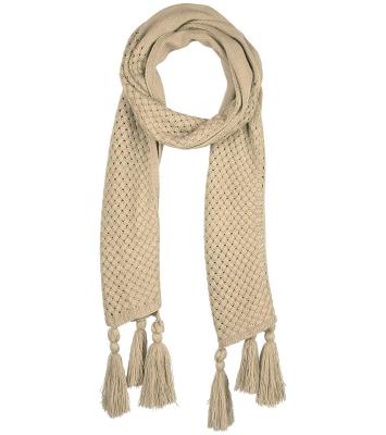 China Fancy Neck Scarf 100% Solid Color Long Scarves Acrylic Women Accessories Chunky Jacquard Knitted Scarf for sale