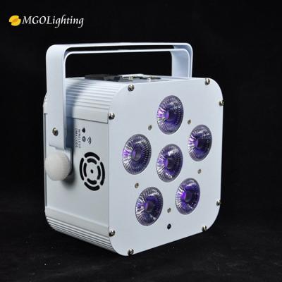 China Wedding Uplight 6x18w RGBWA+UV 6 in 1 Boxes Battery Wireless Remote Control Led Light MG-618B for sale