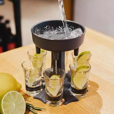 China Beer Dispenser Hot Sale New 6 Shot Glasses Dispenser and Holder/Carrier Beer Cart Liquor Dispenser Drop Shipping Available for sale