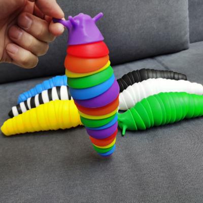 China 3d Snails Jointed Sensory Decompression Educational Funny Sound Trigger Finger Effort Hot Toy Stir Slug Toy for sale