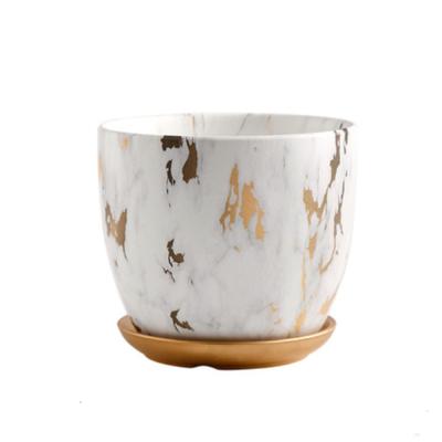 China Modern Home Ceramic Flower Pots Marble Modern Minimalist Scandinavian Style INS Style Flower Pots Amazon for sale