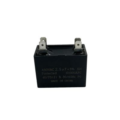 China Custom AC Motor Fan CBB61 Capacitor Black 2.5UF 450V 50/60Hz for sale