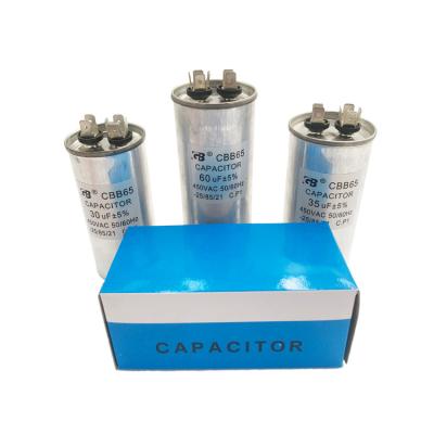 China CBB65 35uF 450V 350v Air Run Type AC Motor Refrigeration Capacitor for sale