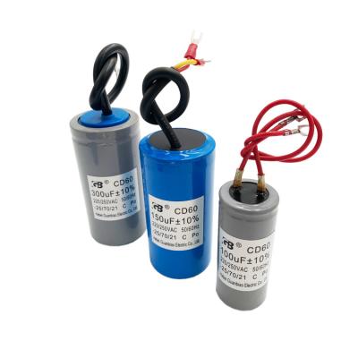 China 400uf 300vac 500UF 50/60hz 25/70/21 AC Motor Start Motor Capacitor Cd60 for sale