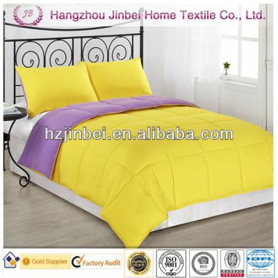 China Yellow-purple Microfiber Comforter / Polyester Home Comforter / Down Alternative Comforter for sale