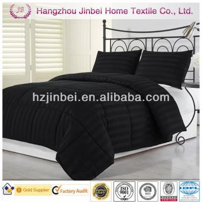 China Home All Season Down Comforter Black 3cm Stripe Polyester Comforter/Solid Microfiber Comforter/Down Alternative Comforter for sale