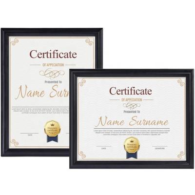 China Decorative Black Picture Frame 8.5x11 Picture Frame Certificate Document Frames Definition Glass Diploma Frames Wall Table Display for sale