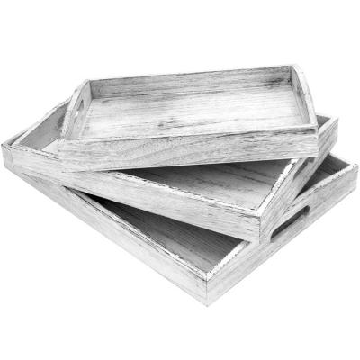 China Set of 3 wooden serving trays with handle FD20210713 for sale