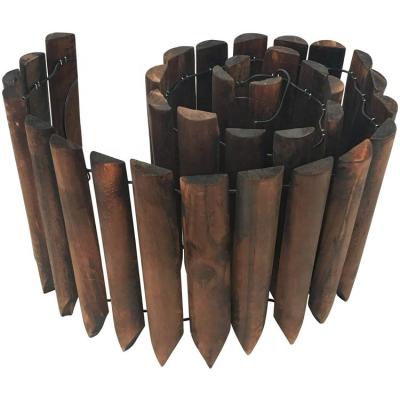 China Edging Burnt Wood Pastoral Wood Short Garden Fence Outdoor Garden Lawn Landscape Edging Decorative Border Tree Fence for sale