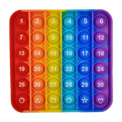 China Playing Poping Popit Hot Selling Silicone Multiplication Autism Push Bubble Noise Sensory Kids Stir Toys With Number Alphabet for sale