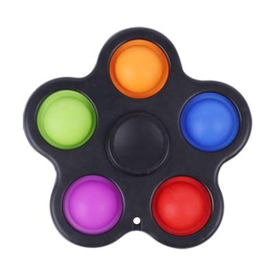 China Toy Custom New Sensory Fidget Funny Educational Toys Push Bubble Spinner Spinner Hands Toys Colorful Printing Flower Mini Flying Spinner for sale