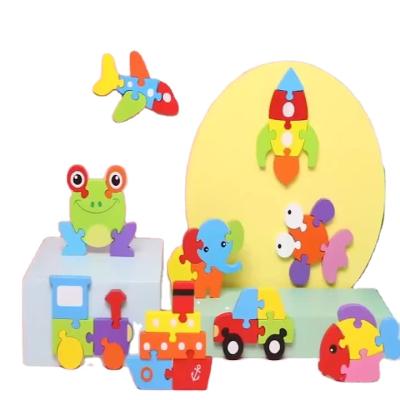 China Custom 3D Wooden Puzzle Children Baby Wooden Toys Early Education Building Blocks Intelligence Grasping Board Wholesale for sale