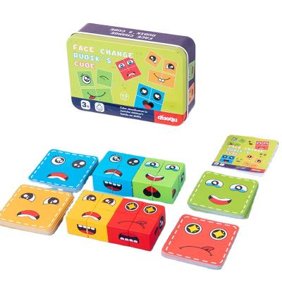 China Toy New Arrival Wooden Face Funny Educational Changing Parent-child Board Game Education Interactive Toy For Early Educational Thinking Gift for sale