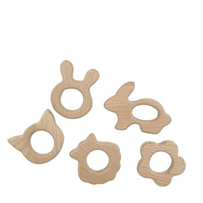 China Toy New Arrival HITON Soft Beech Wood Baby Teething Animal Teething Toy Baby Teethers Shape Baby Toy Accessories Kids Teething Pendant for sale