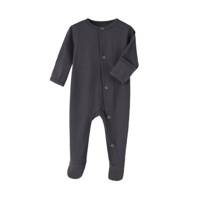 China Breathable Baby Romper Ribbed Kids Overalls Infant Toddler Cotton Footed Jumpsuit for sale