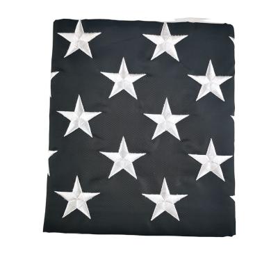 China Hanging Factory Direct 3x5ft 210D Nylon Embroidery Stars Stripes Sewn USA Flag for sale