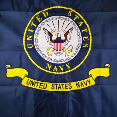 China 210D 3x5ft US Navy Hanging Nylon Embroidered Custom Flag for sale