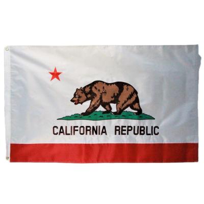 China Hanging 3x5ft 210D Nylon 2 Sided California Embroidered State Flag for sale