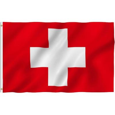 China Factory Direct Hanging 3x5ft Embroidered 210D Nylon Switzerland Flag for sale