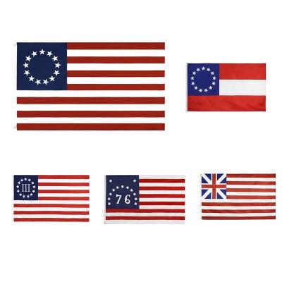 China Hanging Factory Direct 210D Nylon 12x18inch Embroidered Betsy Ross 13 Stars Flag for sale