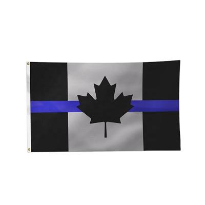 China 3x5ft 210D Blue Line Canada Thin Hanging Nylon Flag for sale