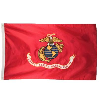 China 3x5ft United States Marine Corps 210D Hanging Nylon Embroidered Flag for sale