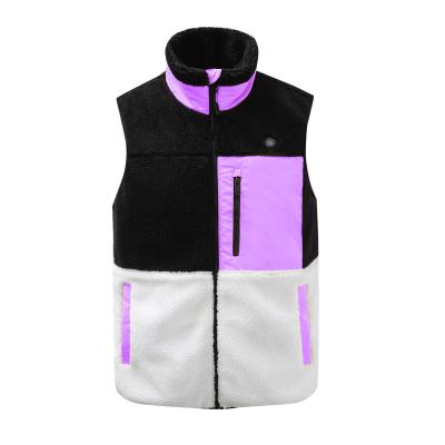 China Anti-pilling Hot Sale 2023 Autumn And Winter Fleece Heating Vest For Men Thickened Sherpa Heated Warm Vest Stand Collar Fleece Vest for sale