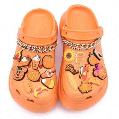 China Clog Charm 2023 Fall Charms For Croc Shoes Accessories Halloween Croc Shoe Charms Trick Or Treat Croc Charms For Halloween Gift for sale