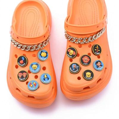 China Available Twelve Constellations Zodiac Sign Shoe Charms Eco - Friendly Custom Design Drag Charm For Scandal Shoe Bracelet for sale