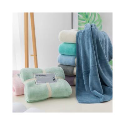 China Sustainable Water Absorption Thickened Towels Logo Embroidery Coral Fleece Set for sale