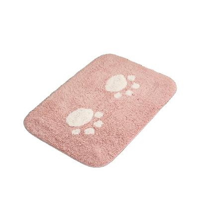 China Bathroom Washable Two Piece Suite Pattern Cat Claw Cotton Non-Slip Floor Mat for sale