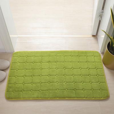 China Home Bath Mat Water Absorption Coral Fleece Bathroom Non-slip Mat Washable for sale