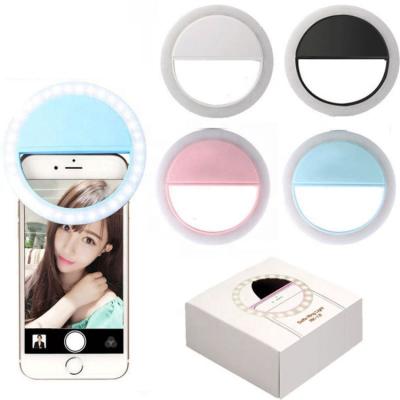 China Portable Rechargeable Selfie Ring Light Makeup Beauty Fill DropShipping RK12 Led USB Rechargeable Clip Instant Selfie Ring Light for sale