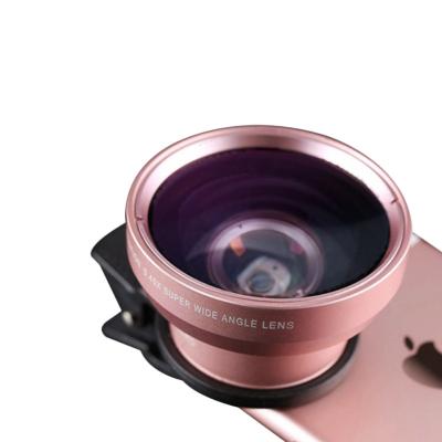 China 0.45x Portable Universal Wide Angle Camera Lenses Mobile Phone Clip Close-up Equipment Macro Photography Lens for sale