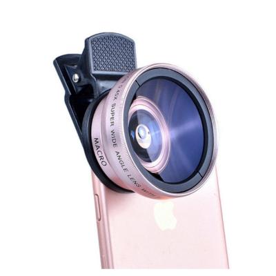 China Portable No Wide Angle Lens 0.45x Smartphone Corners Universal Clip Mobile Phone Macro Camera Lenses for sale