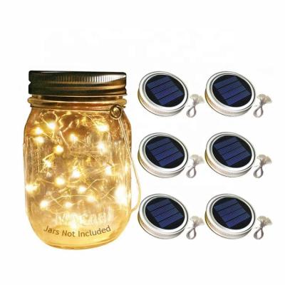 China Mason Jar Light Lid LED Waterproof Solar String Garden Camping Electric Fairy Lights for Garden for sale