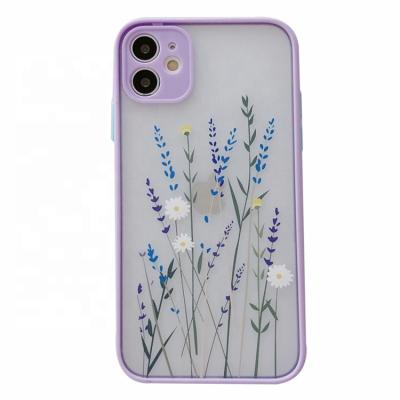 China DropShipping Lavender Flower Series Shockproof Purple Soft Silicone TPU Protective Slim Phone Case for sale