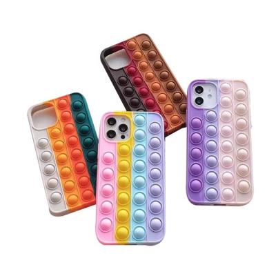 China DropShipping Free Sample Shockproof Stress Reliever Funny Chessboard Game Silicone Push Bubble Cell Phone Cases For iPhone 12 for sale