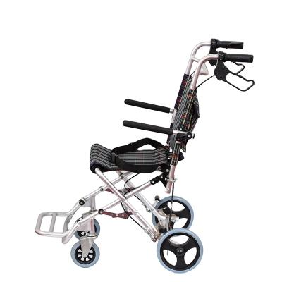 China Folding Portable Small Size Portable Travel Aluminum Wheelchair With Ultralight Frame for sale